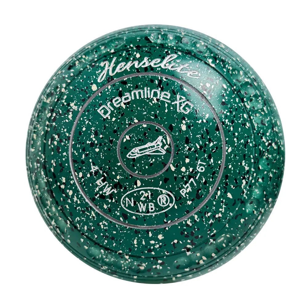 Henselite (Pre-Owned) Dreamline XG Lawn Bowls Size 4 Heavy Gripped - Green Speckle P77-6T - Bowls City