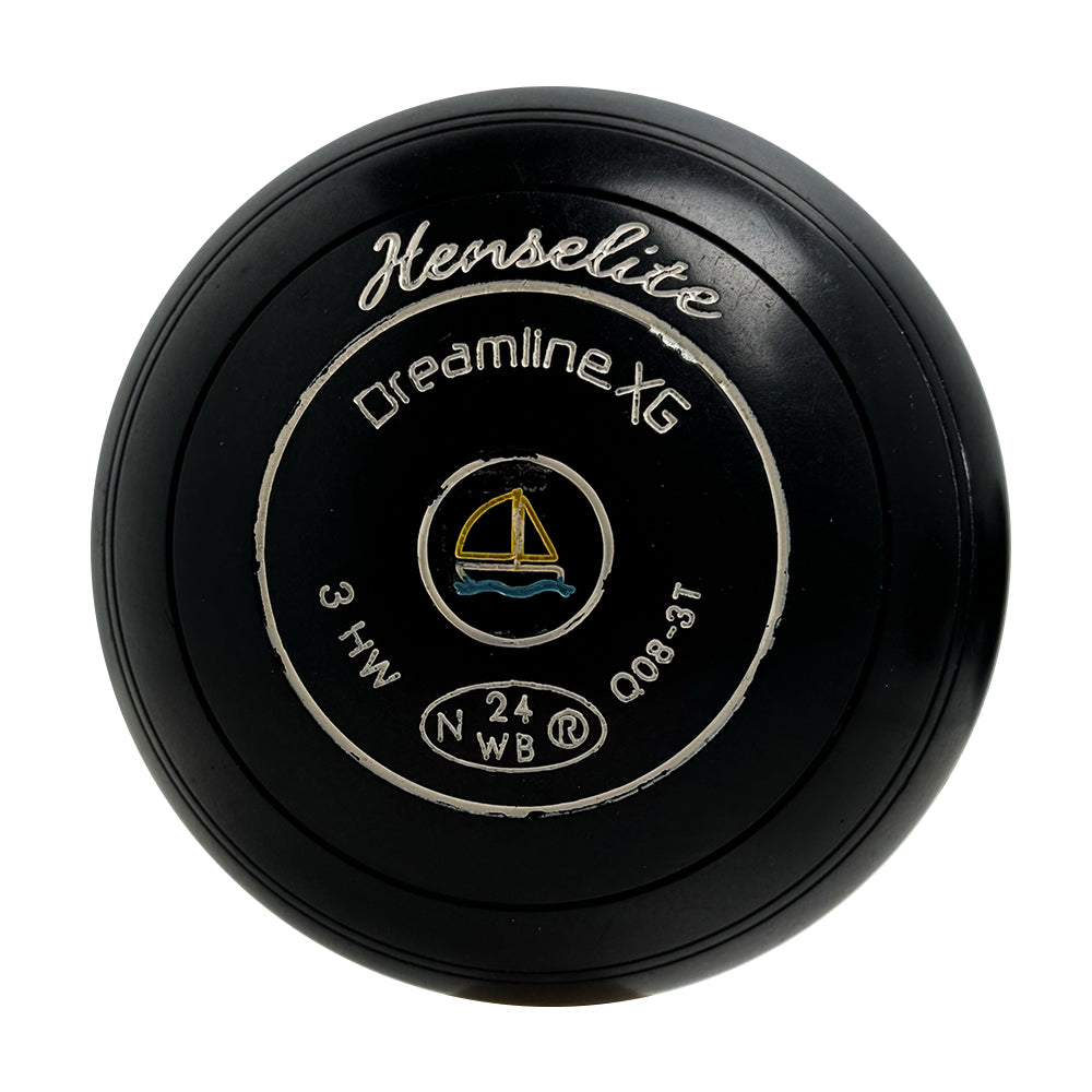 Henselite (Pre-Owned) Dreamline XG Lawn Bowls Size 3 Heavy Non-Gripped - Black
