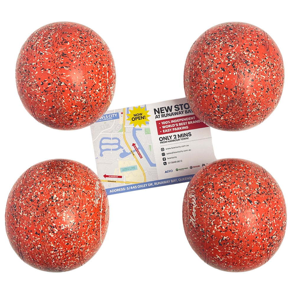 Henselite (Pre-Owned) Fusion Lawn Bowls Size 4 Heavy Non-Gripped - Orange Speckle