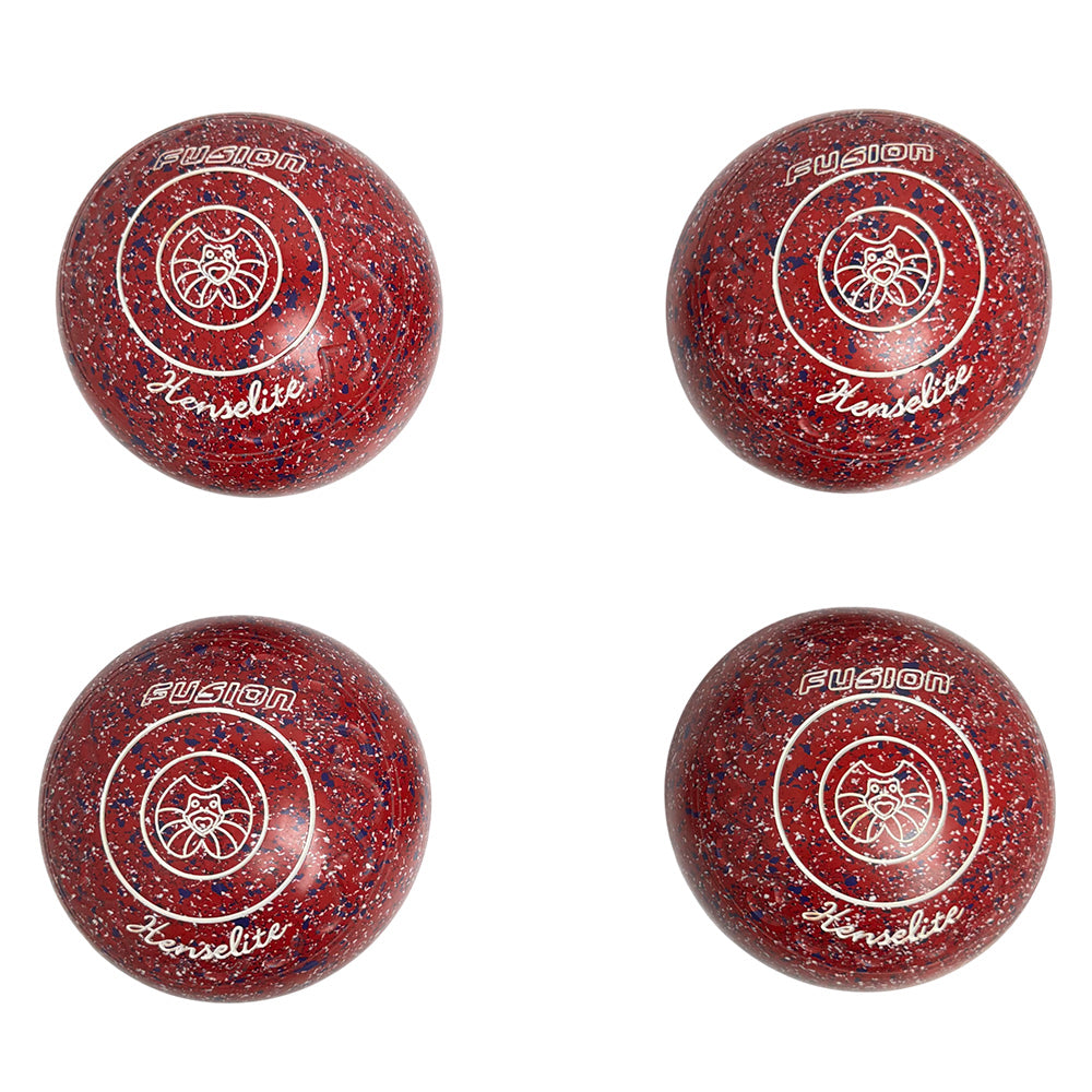 Henselite (Pre-Owned) Fusion Lawn Bowls Size 1 Heavy Gripped - Red Speckle R14-7J