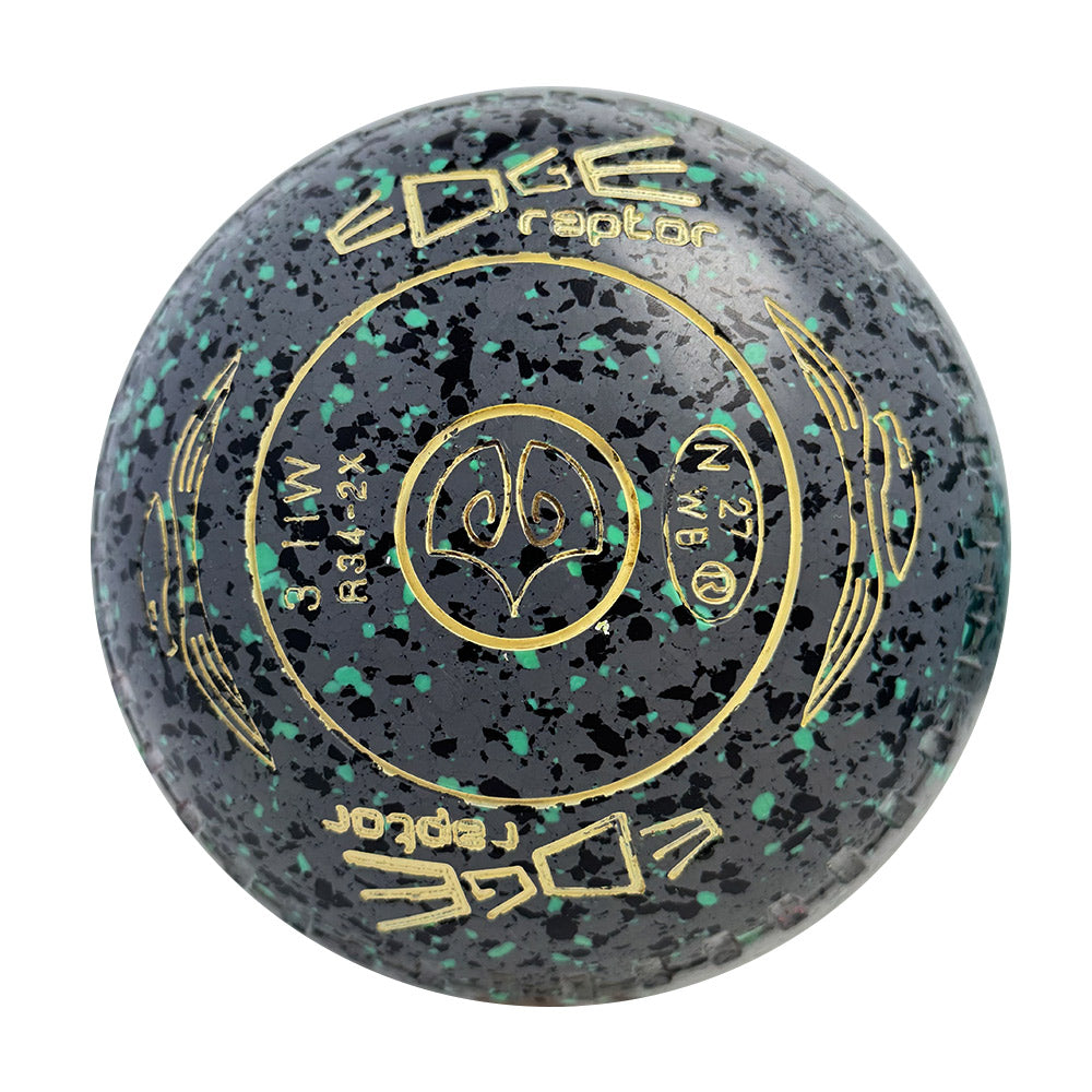 Edge (Pre-Owned) Raptor Lawn Bowls Size 3 Heavy Gripped - Grey Speckle R34-2X