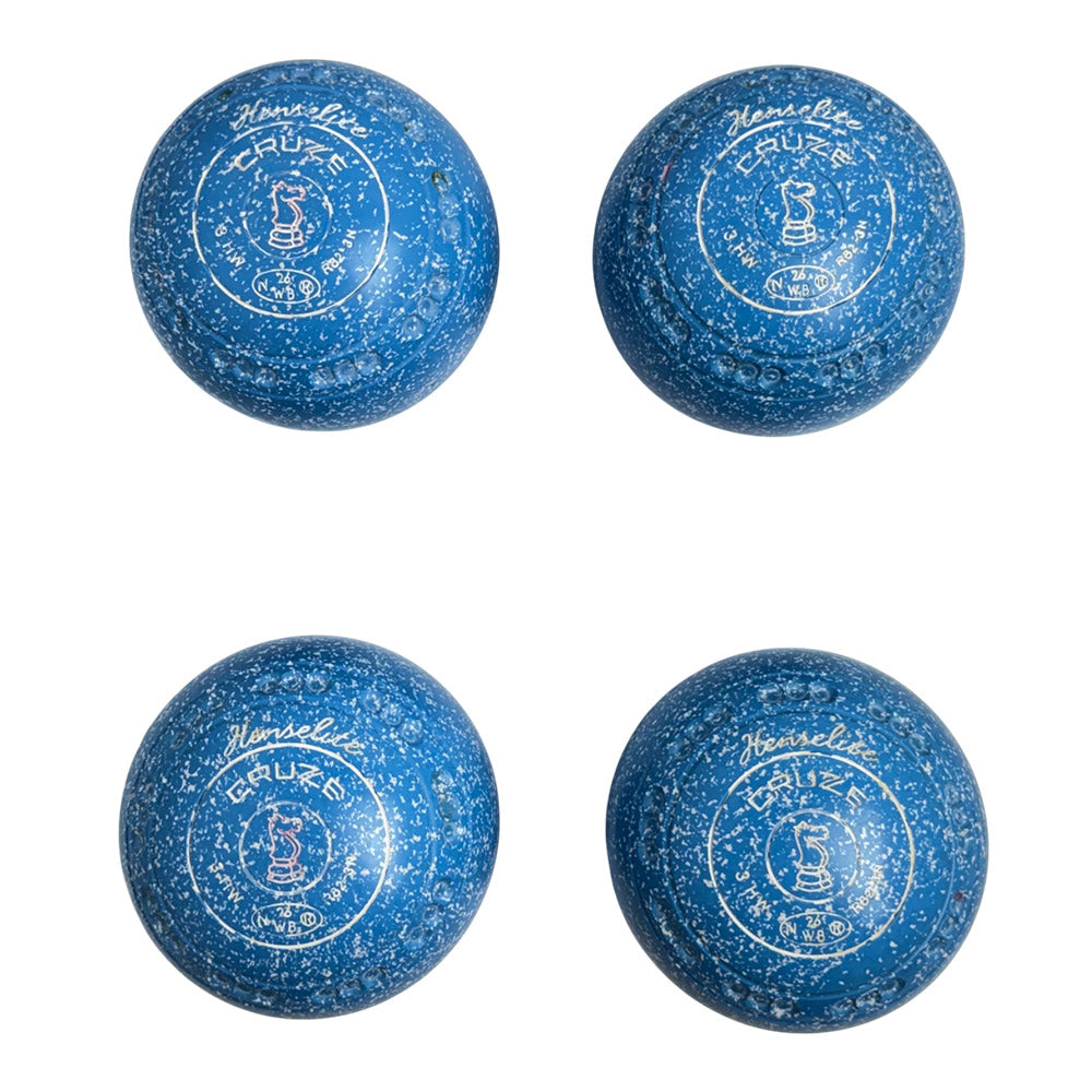 Henselite (Pre-owned) Cruze Lawn Bowls Size 3 Heavy Gripped - Blue Speckle R82-3N