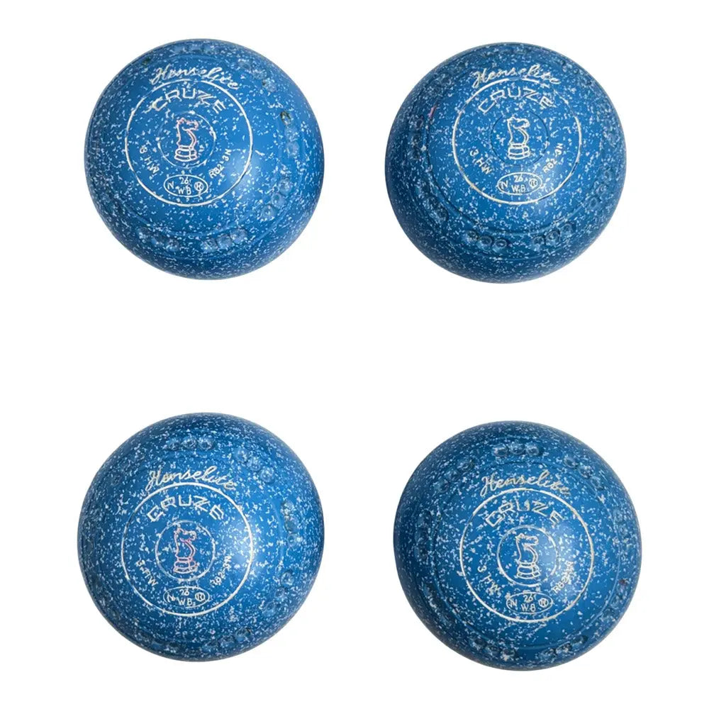 Henselite (Pre-owned) Cruze Lawn Bowls Size 3 Heavy Gripped - Blue Speckle R82-3N - Bowls City