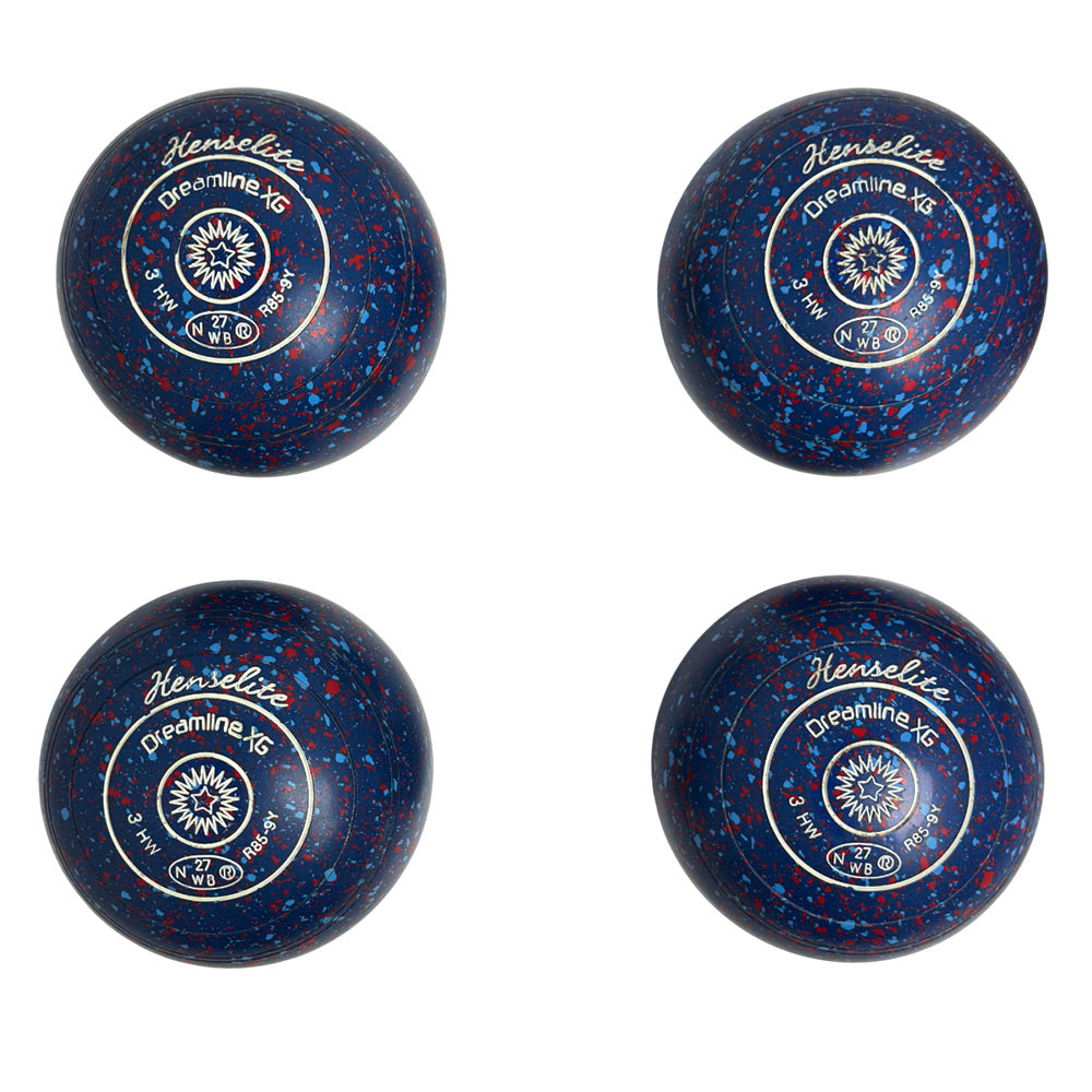 Henselite (Pre-Owned) Dreamline XG Lawn Bowls Size 3 Heavy Non-Gripped - Blue Speckle R85-9Y