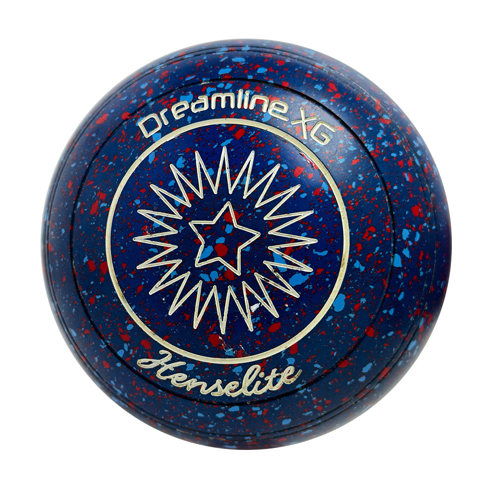 Henselite (Pre-Owned) Dreamline XG Lawn Bowls Size 3 Heavy Non-Gripped - Blue Speckle R85-9Y