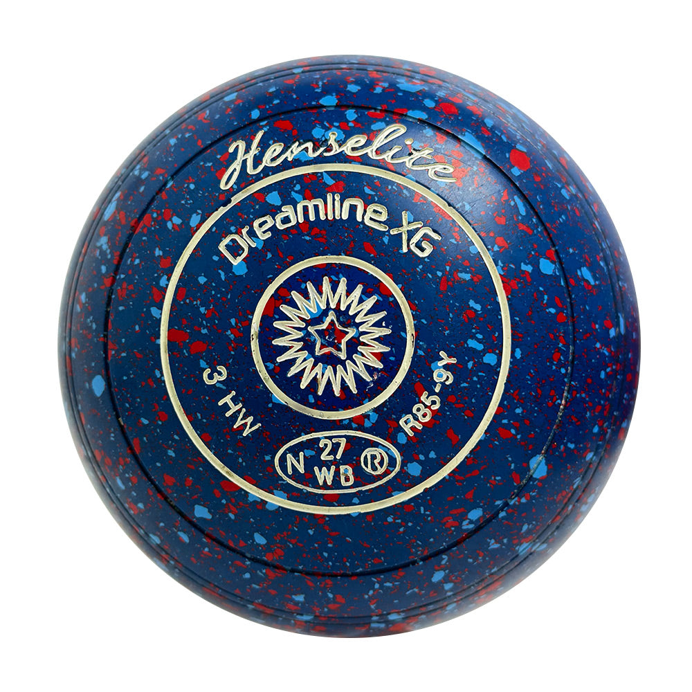 Henselite (Pre-Owned) Dreamline XG Lawn Bowls Size 3 Heavy Non-Gripped - Blue Speckle R85-9Y
