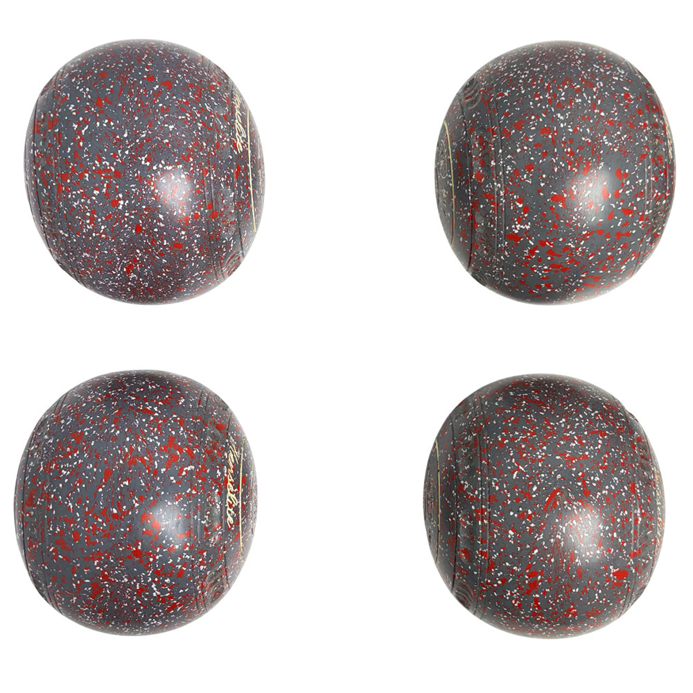 Henselite (Pre-owned) Dreamline XG Lawn Bowls Size 4 Heavy Gripped - Grey/Red R92-4H
