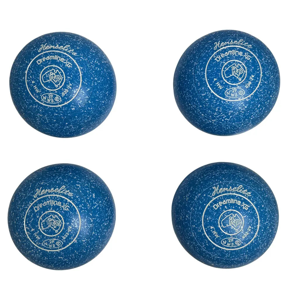 Henselite (Pre-Owned) Dreamline XG Lawn Bowls Size 4 Heavy Non-Gripped - Blue/White S33-2V Henselite