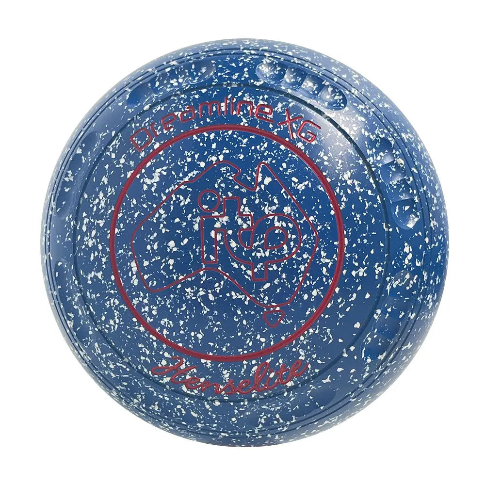 Henselite (Pre-Owned) Dreamline XG Lawn Bowls Size 4 Heavy Gripped -Blue/White Speckle Henselite