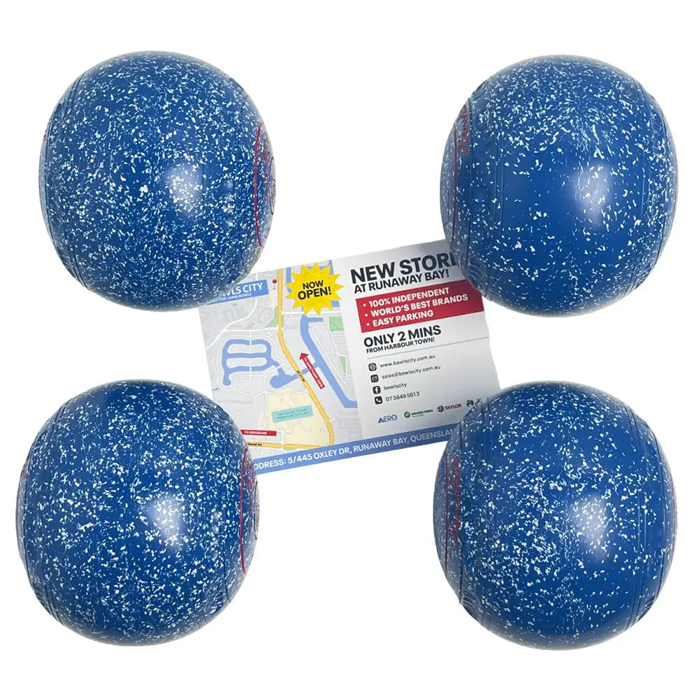 Henselite (Pre-Owned) Dreamline XG Lawn Bowls Size 4 Heavy Gripped -Blue/White Speckle Henselite