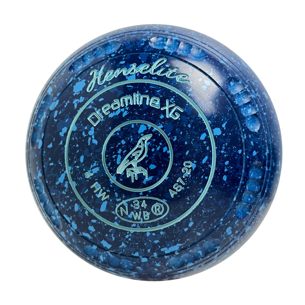 Henselite Dreamline XG Lawn Bowls Size 4 Heavy Gripped - Denim AS7-20