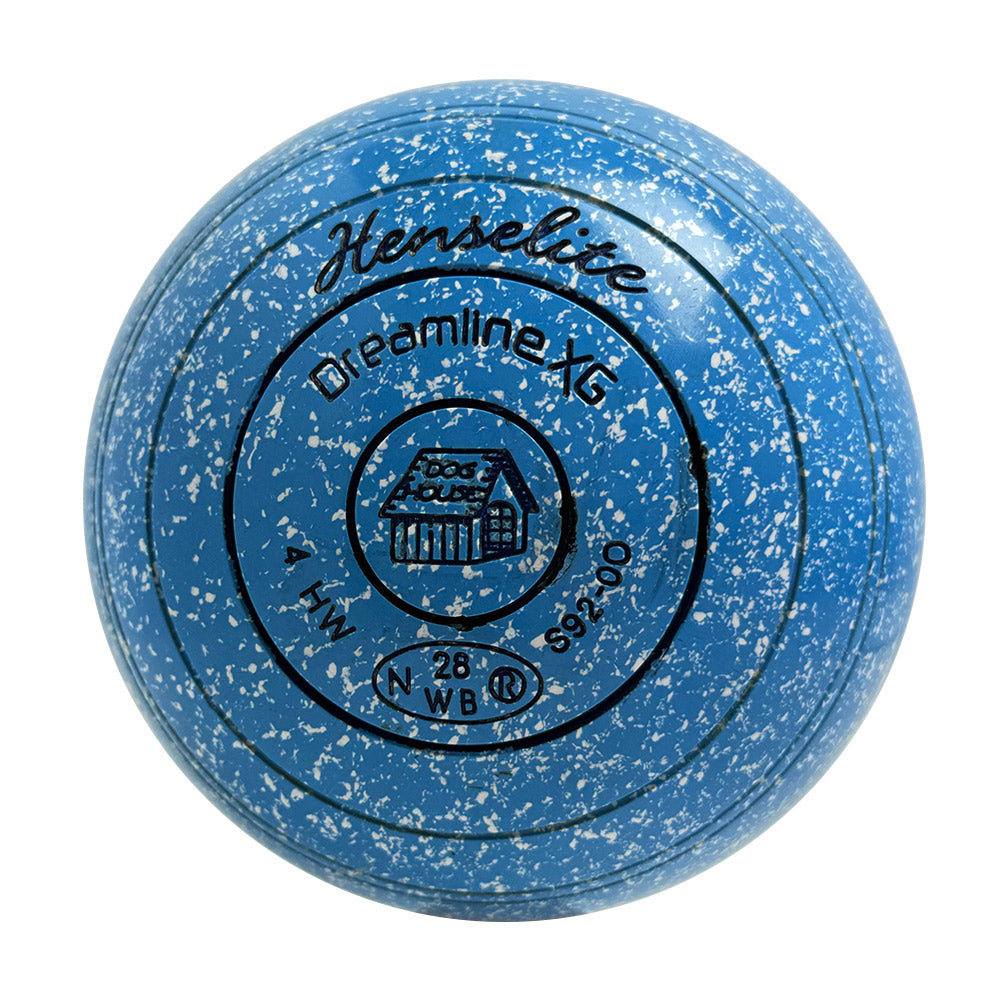 Henselite (Pre-Owned) Dreamline XG Lawn Bowls Size 4 Heavy Non-Gripped Blue/White - S92-0O