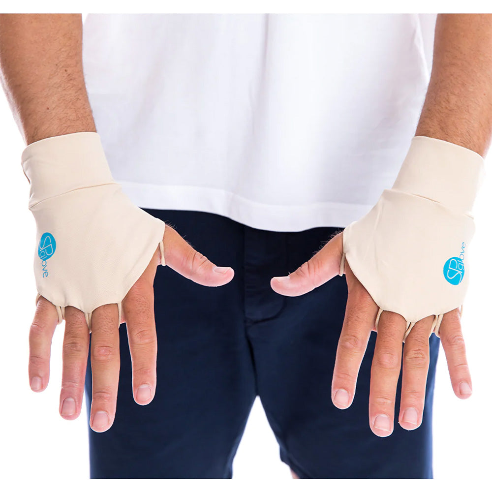 SParms Sun Protection Palmless Gloves - Beige