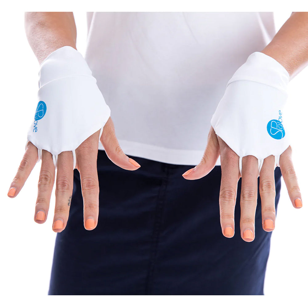 SParms Sun Protection Palmless Gloves - White SParms