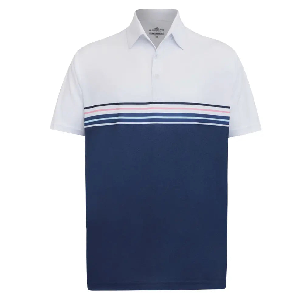 Sporte Leisure Mens Palermo Short Sleeve Polo BA Logo - Navy Marle - Bowls City