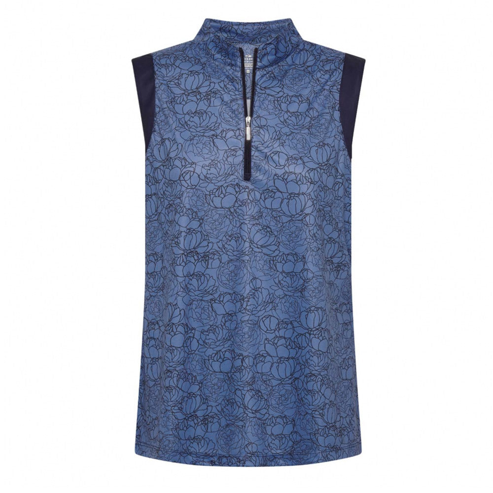 Sporte Leisure Womens Rose Sleeveless Polo - Blue