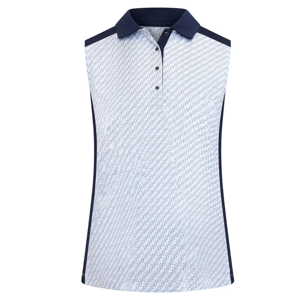 Sporte Leisure Womens Sugar Sleeveless Polo - White/Navy