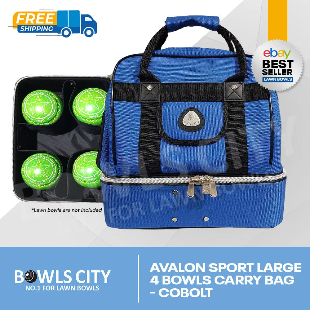 FREE AU POST! Cobolt Lawn Bowls Carry Style Bag. Fits 4 Bowls. Shoe Pocket - Bowls City