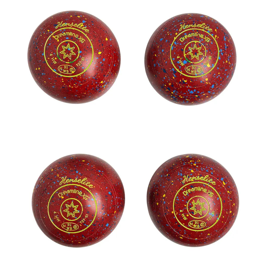 Henselite (Pre-Owned) Dreamline XG Lawn Bowls Size 4 Heavy Non-Gripped Red/Blue - T27-6I - Bowls City
