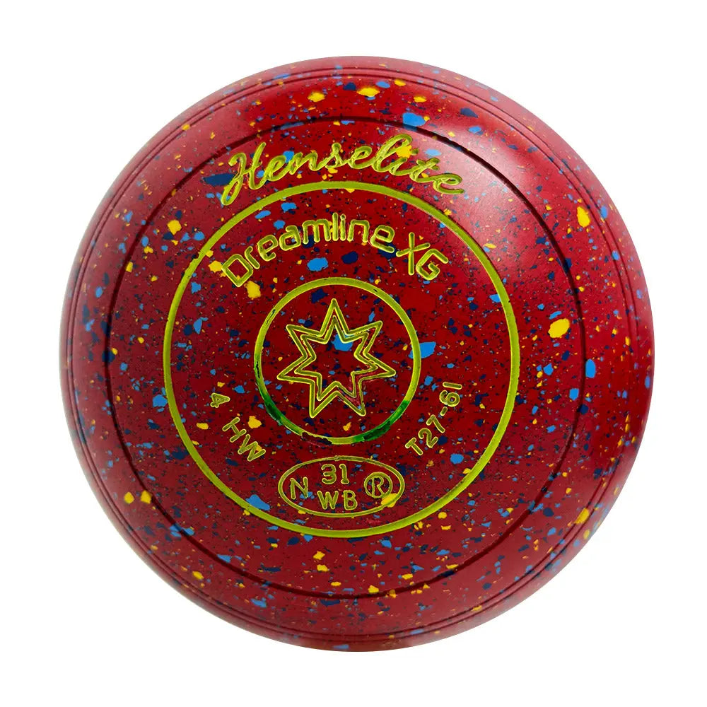Henselite (Pre-Owned) Dreamline XG Lawn Bowls Size 4 Heavy Non-Gripped Red/Blue - T27-6I - Bowls City
