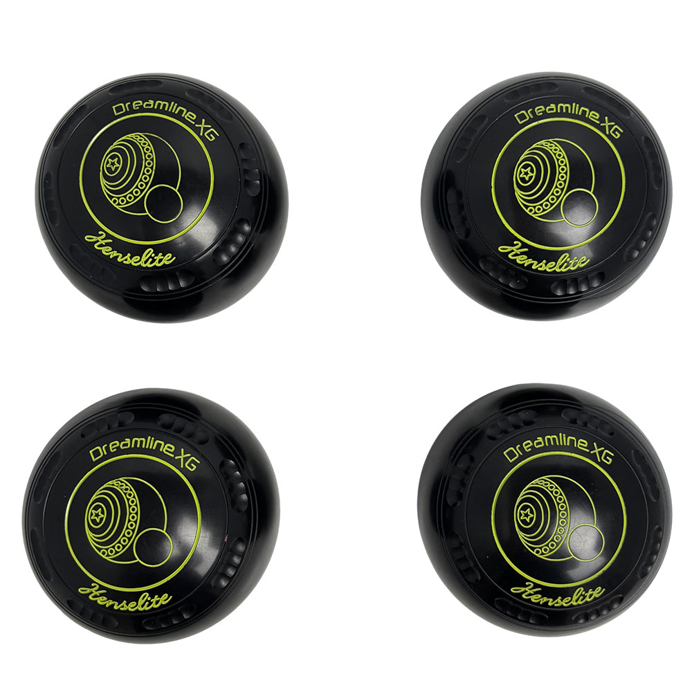Henselite (Pre-Owned) Dreamline XG Lawn Bowls Size 4 Heavy Gripped - Black T28-2D