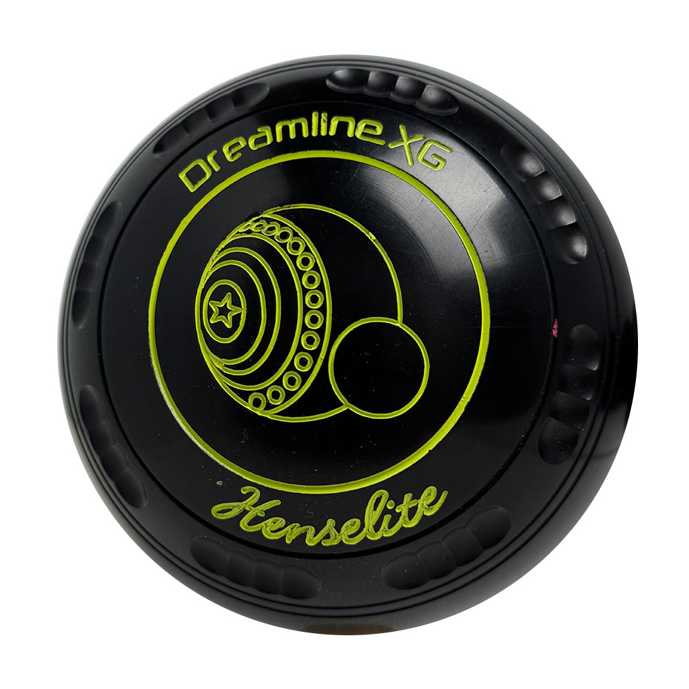 Henselite (Pre-Owned) Dreamline XG Lawn Bowls Size 4 Heavy Gripped - Black T28-2D