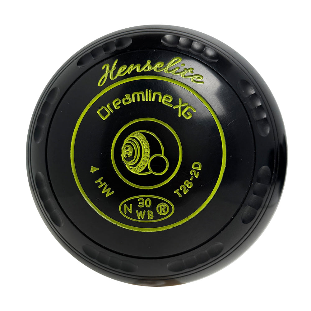Henselite (Pre-Owned) Dreamline XG Lawn Bowls Size 4 Heavy Gripped - Black T28-2D