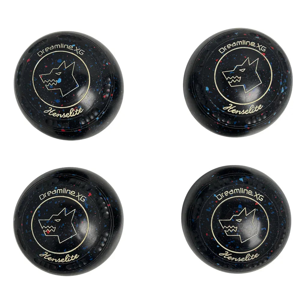Henselite (Pre-Owned) Dreamline XG Lawn Bowls Size 4 Heavy Gripped - Black Speckle T83-9R - Bowls City