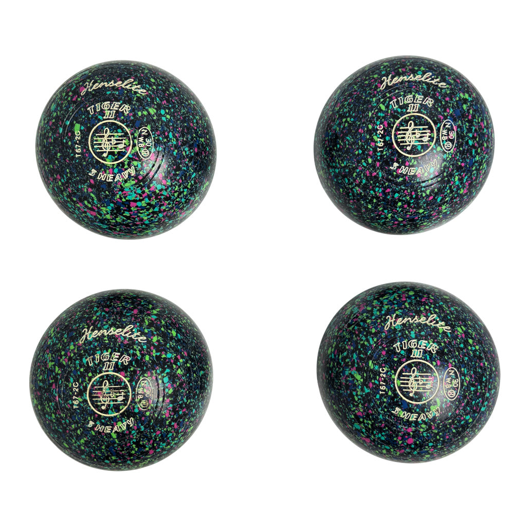Henselite (Pre-Owned) Tiger II Lawn Bowls Size 3 Heavy Non-Gripped - Mystic T67-2C