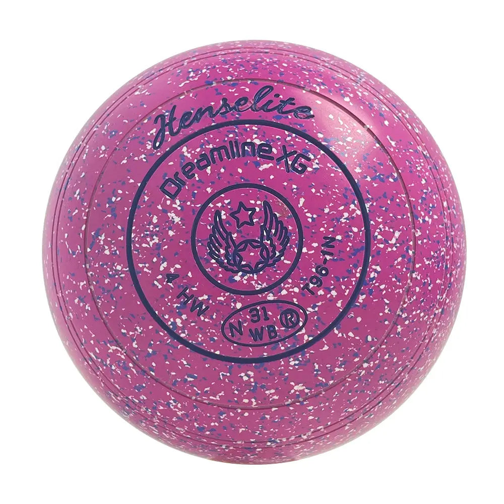 Henselite (Pre-Owned) Dreamline XG Lawn Bowls Size 4 Heavy Non-Gripped - Pink Speckle Henselite