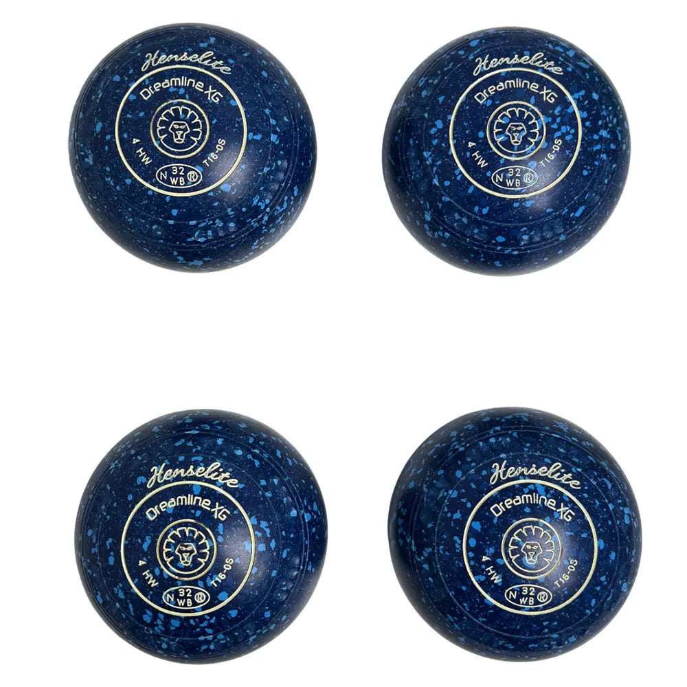 Henselite (Pre-Owned) Dreamline XG Lawn Bowls Size 4 Heavy Gripped - Blue Speckle T16-0S Henselite