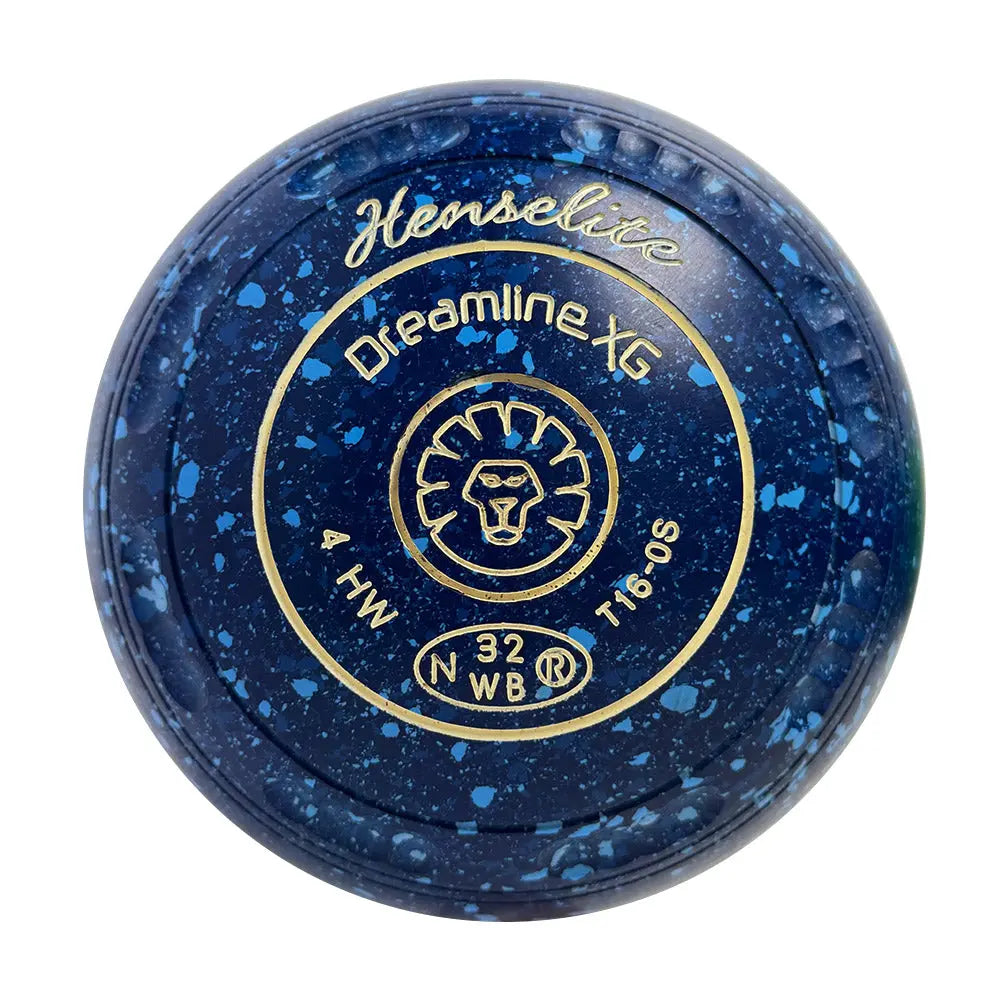 Henselite (Pre-Owned) Dreamline XG Lawn Bowls Size 4 Heavy Gripped - Blue Speckle T16-0S Henselite