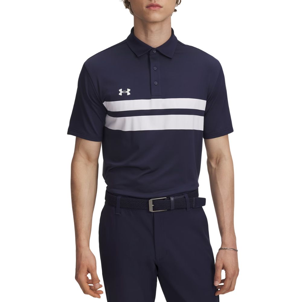Under Armour Mens Drive Team Dual Stripe Polo -Navy