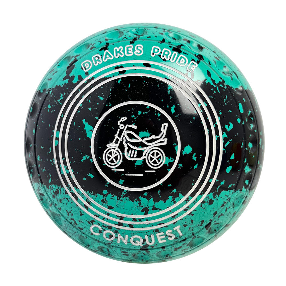 Drakes Pride Conquest Lawn Bowls Size 3 Heavy Gripped Tri-Band Mint Black Y2-9981