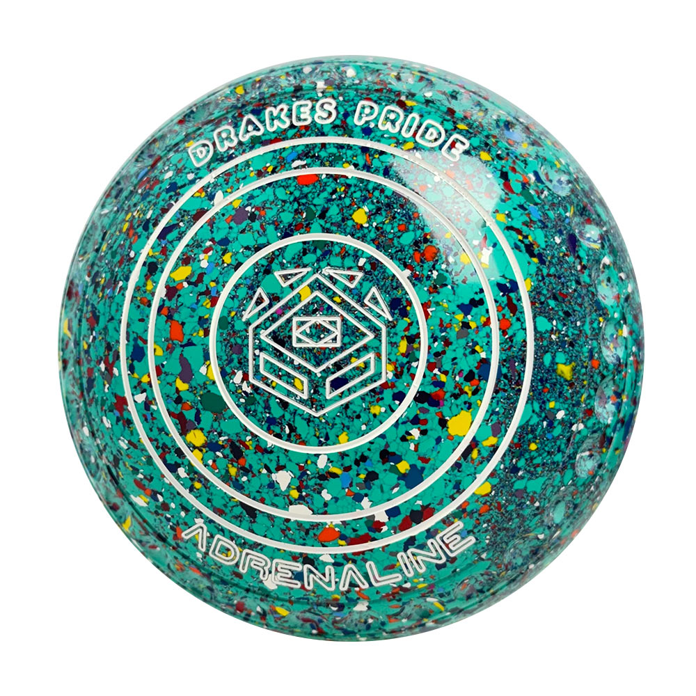 Drakes Pride Adrenaline Lawn Bowls Size 3 Heavy Gripped Mint/Harlequin Y3-9957