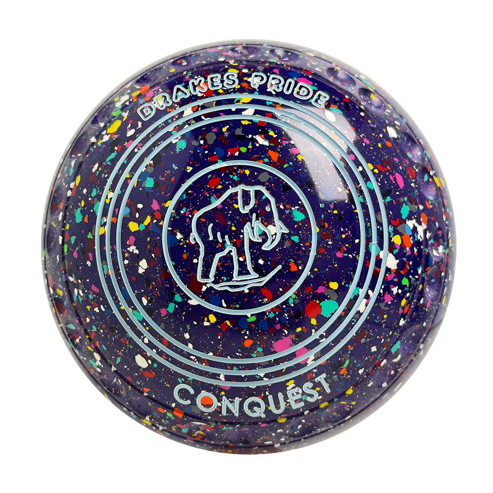 Drakes Pride Conquest Lawn Bowls Size 3 Heavy Gripped Purple Harlequin   Y4-9947
